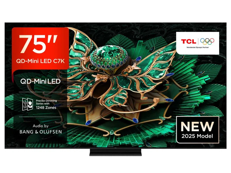 TCL 75 inch Premium QD-Mini LED 144Hz 4K HDR 3000 nits Onkyo 4.2.2 Smart Google TV (75C7K)