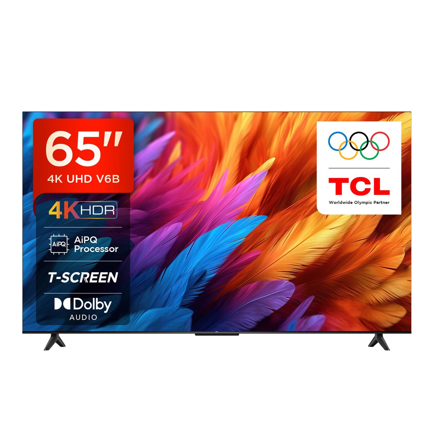 TCL 164 cm (65 inches) Metallic Bezel-Less Series 4K Ultra HD Smart LED Google TV 65V6B (Black)