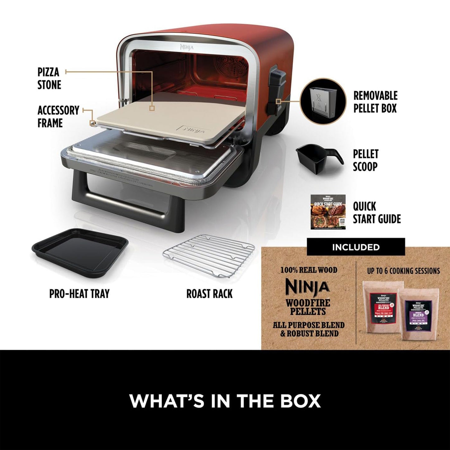 Ninja Woodfire Electric Outdoor Oven, 8-in-1 Pizza Oven (OO101UK)