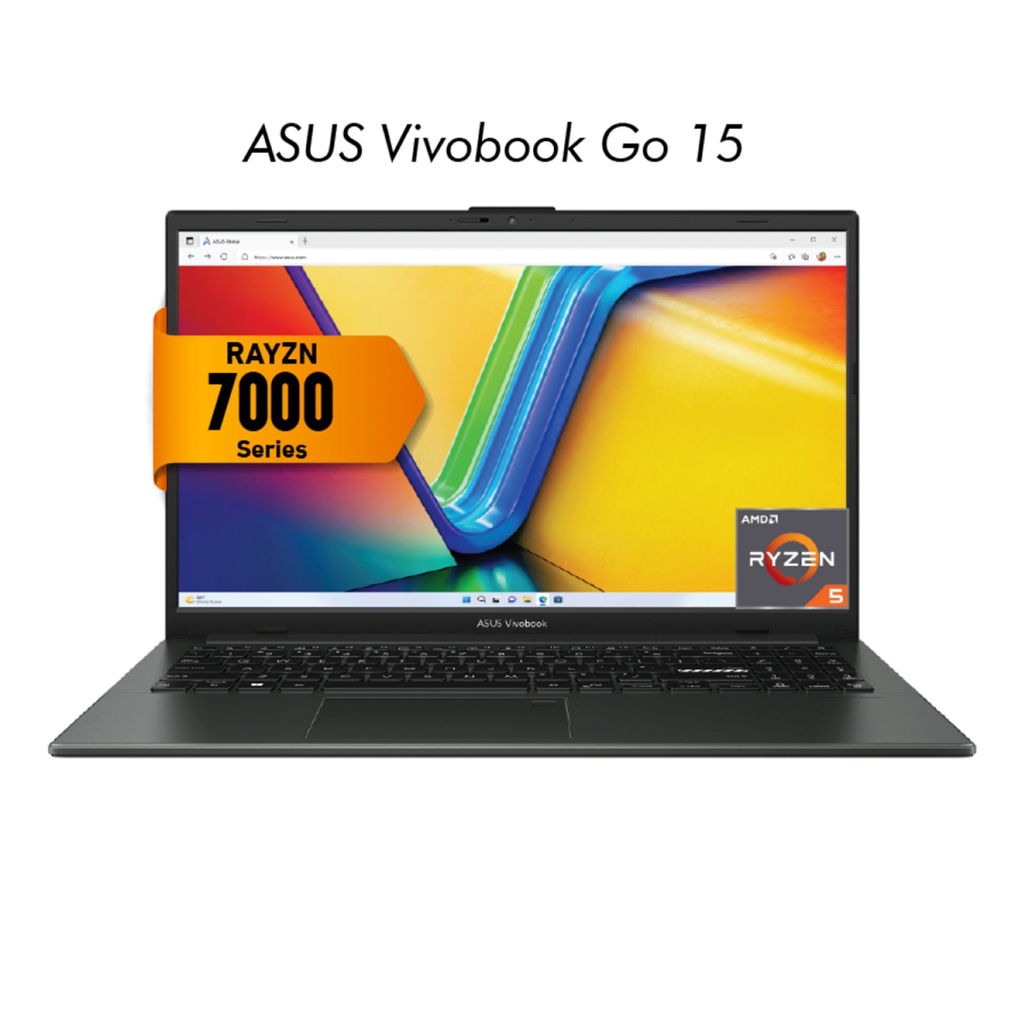 Laptop ASUS Vivobook Go 15, AMD Ryzen™ 5 7520U, 8GB LPDDR5, 512GB SSD, 15.6" FHD, Wi-fi 6E - Black (E1504FA-NJ009)