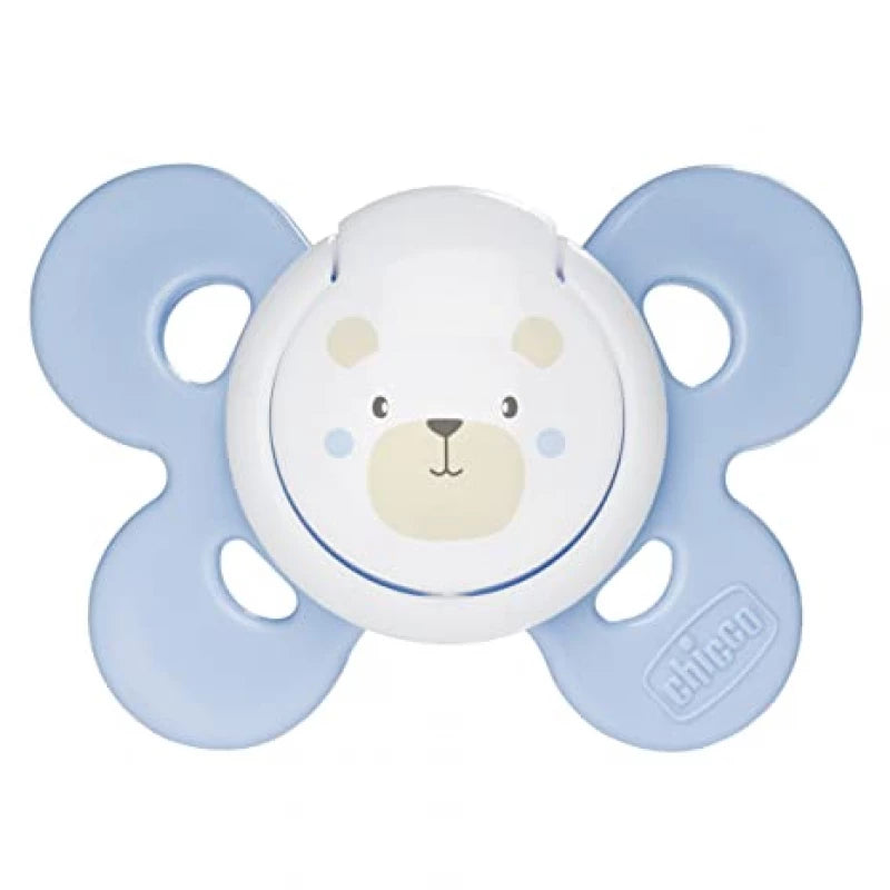 Chicco Physio Comfort Pacifier 0–6 Months Blue, Silicone, BPA-Free, Ergonomic Design, Orthodontic, 1 Piece with Sterilizable Case