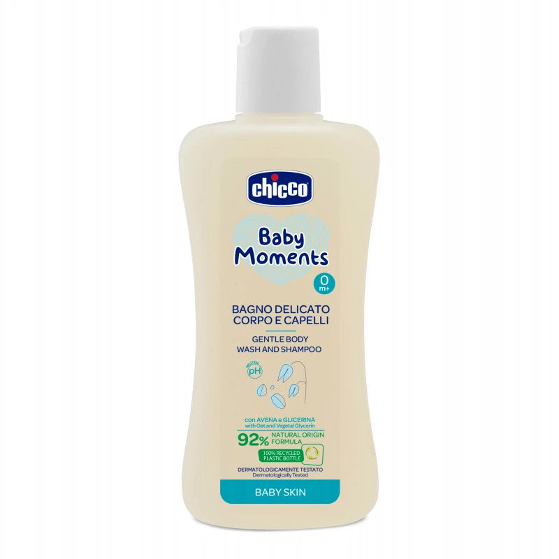 Chicco Baby Moments Gentle Body Wash And Shampoo, 200 Ml