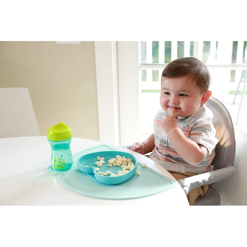 Chicco Easy Plate Silicone Heart Shaped Dish, Blue Color, +9 Months