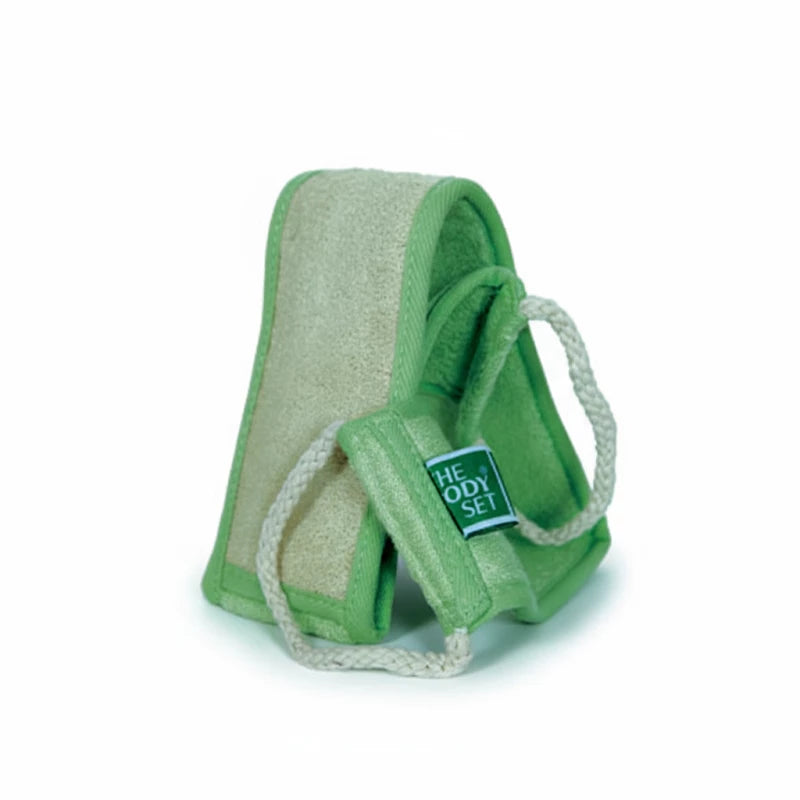 Optimal The Body Set Bamboo Back Strap Loofah: Green, 1 Count, Body Exfoliation, Long Handle for Easy Reach, Natural and Sustainable Material, Removes Dead Skin Cells for Radiant Skin