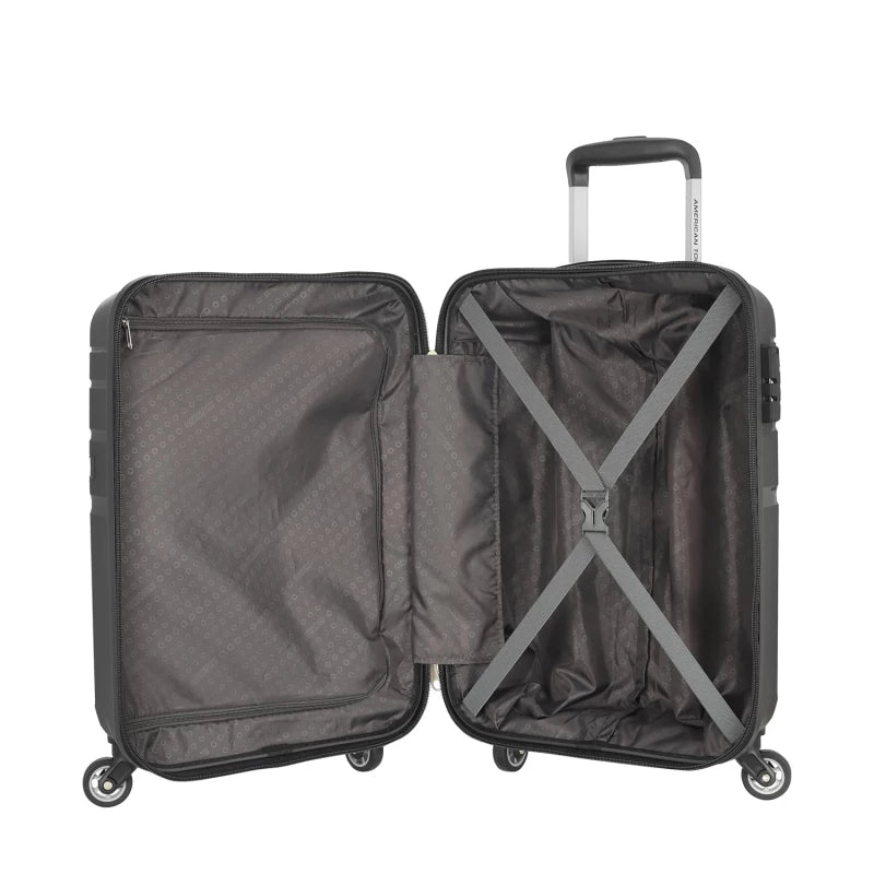American Tourister Upland Plus Black 55cm Cabin Suitcase 4 Wheels, Lightweight Travel Luggage