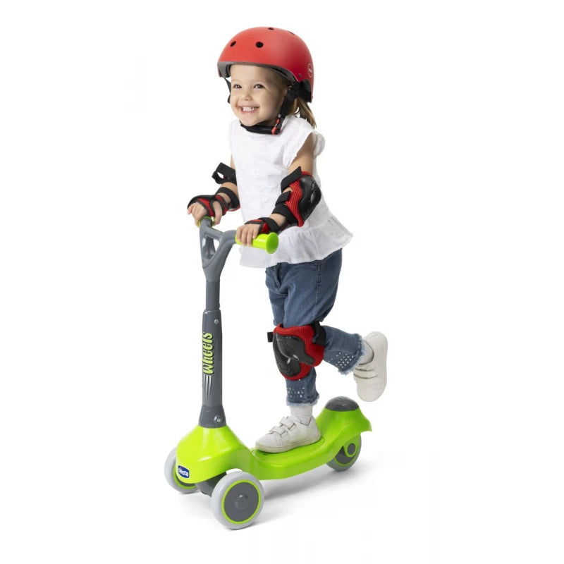 Chicco Green 3-Wheel Scooter for Kids, Ergonomic Handlebar, Safe and Stable, 2+ Years