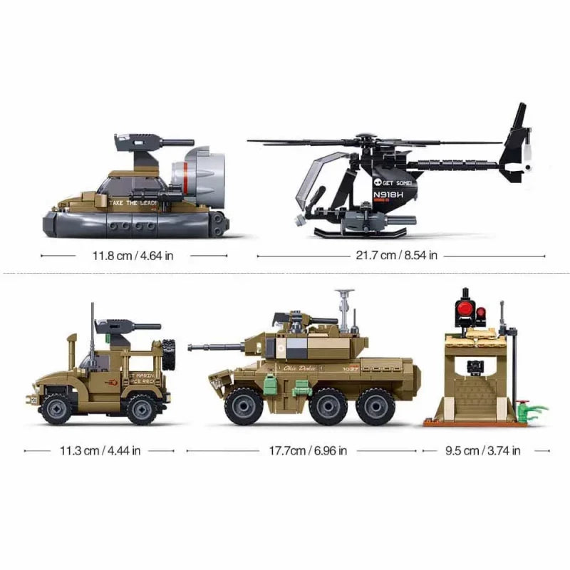 Sluban Army Joint Assault A Building Block Set Military Model 744 Pieces