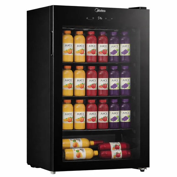 Midea Minibar Refrigerator - 93 Ltr - GLASS BLACK - (MDRW150FGG)