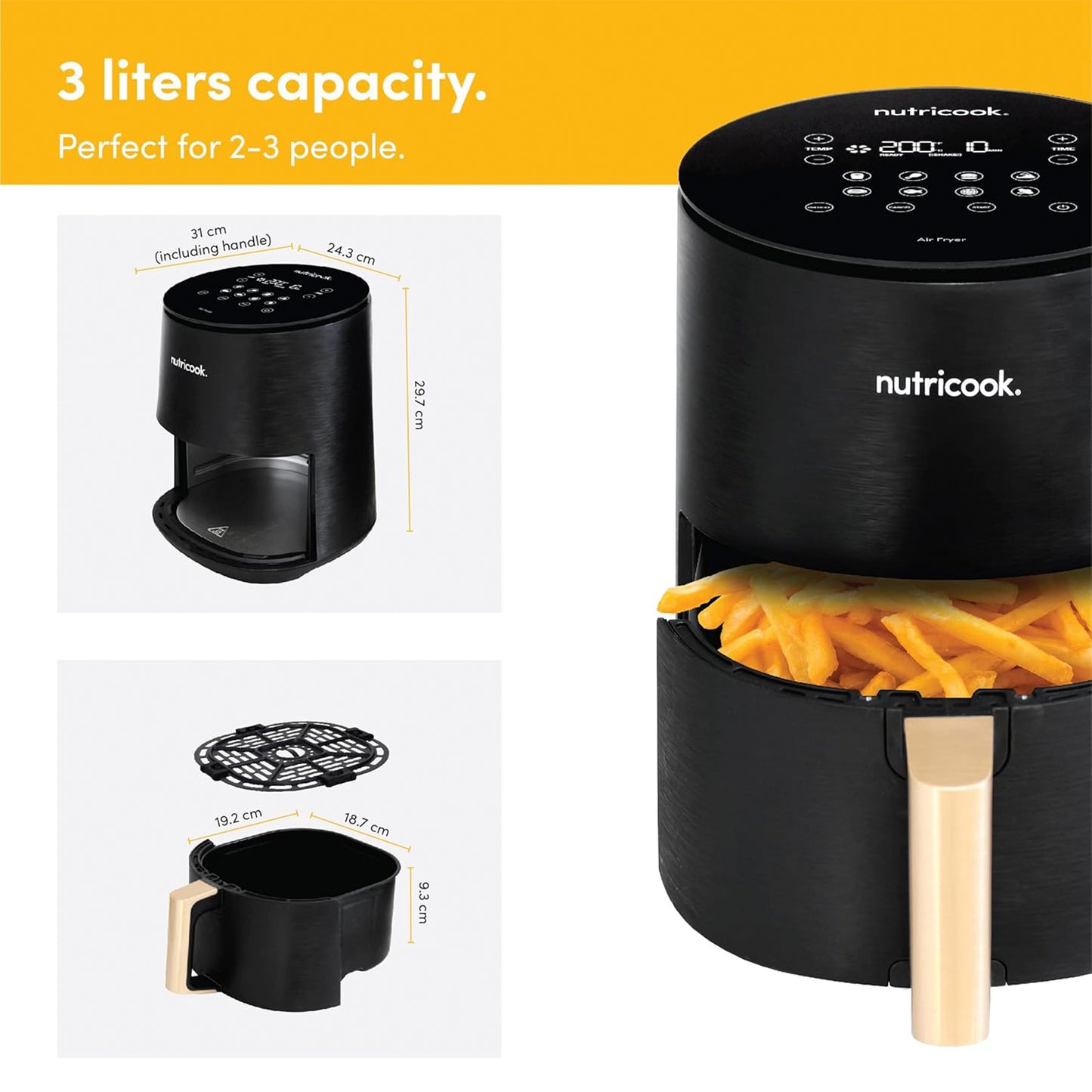 NUTRICOOK Air Fryer Mini Black (NC-AF103K)