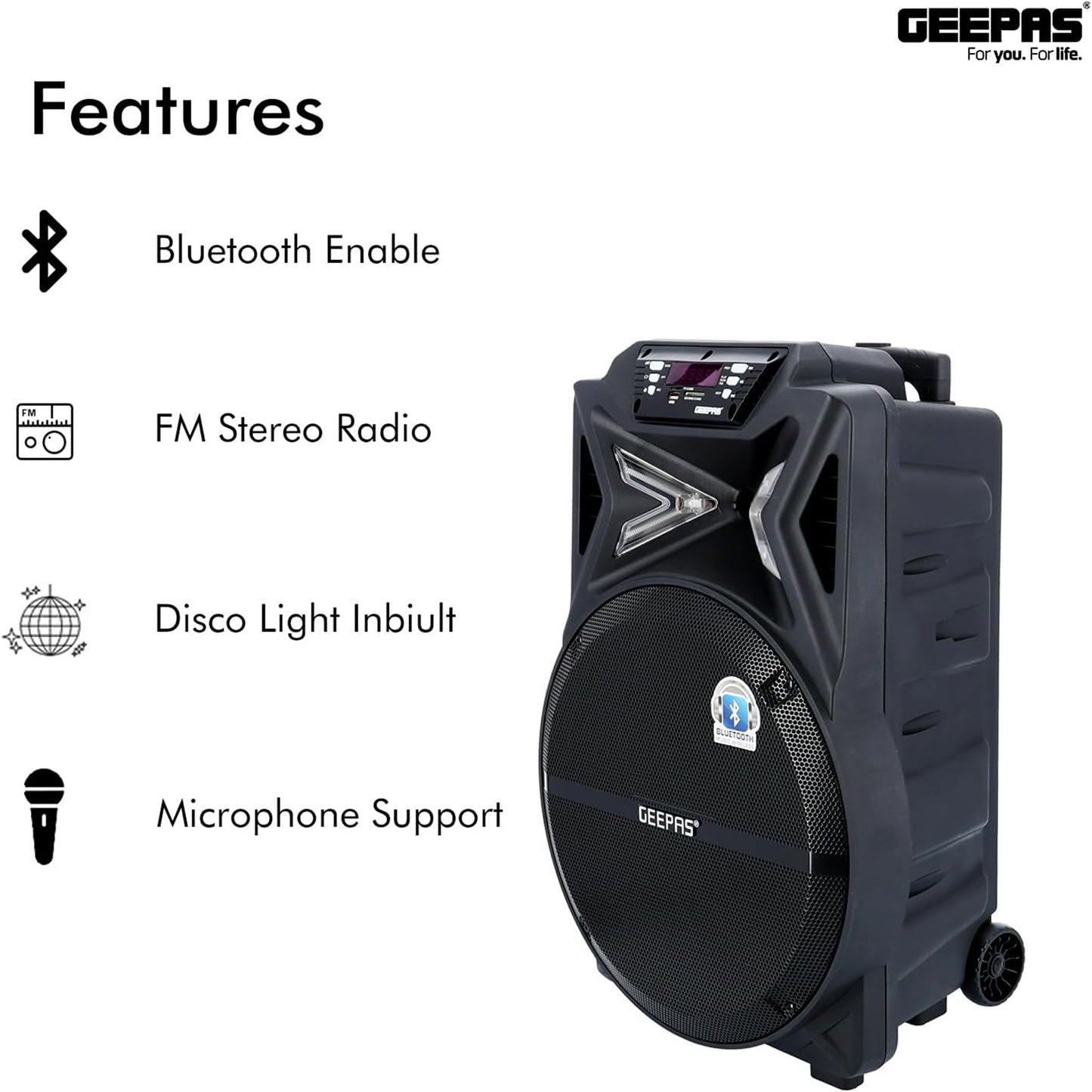 Geepas Rechargeable Trolley Bluetooth Speaker (GMS11131)