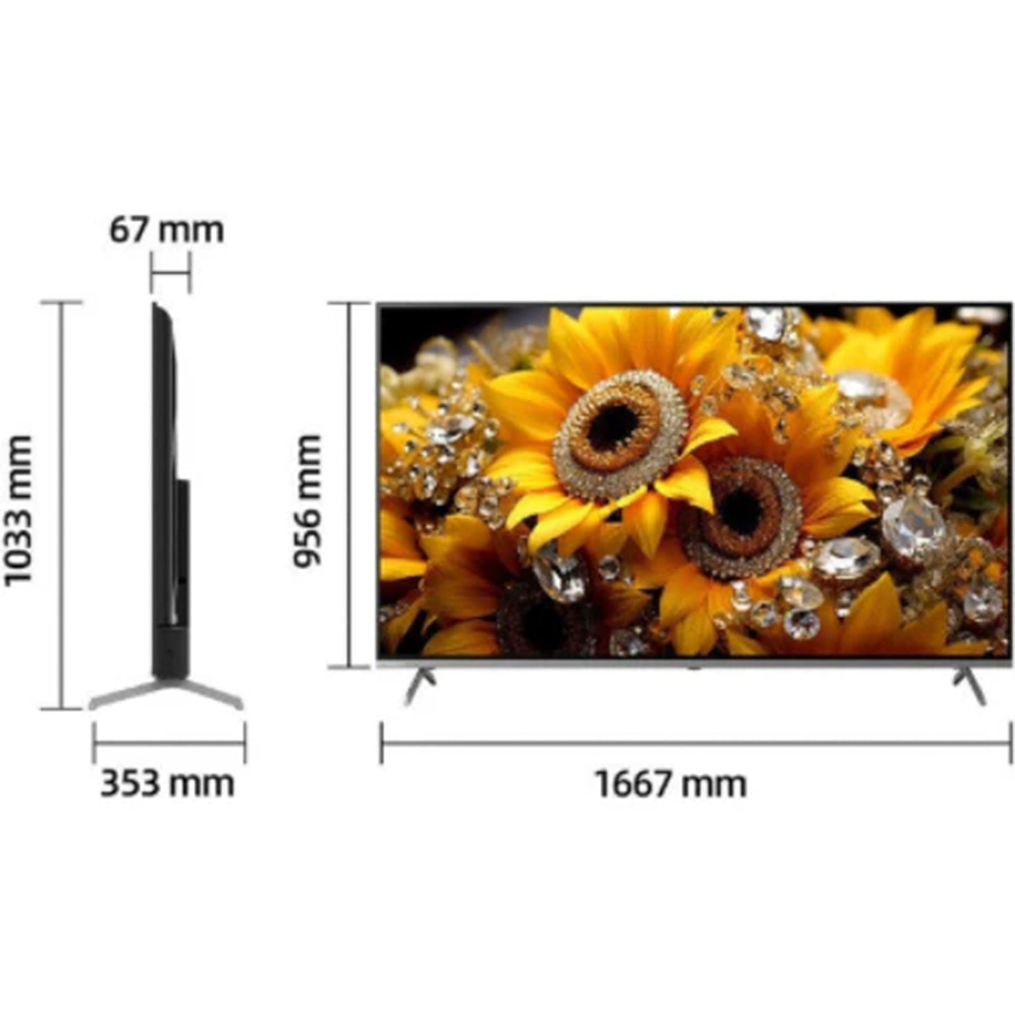 CHIQ TV 75Inch QLED UHD, Smart Google TV (U75QM10S)