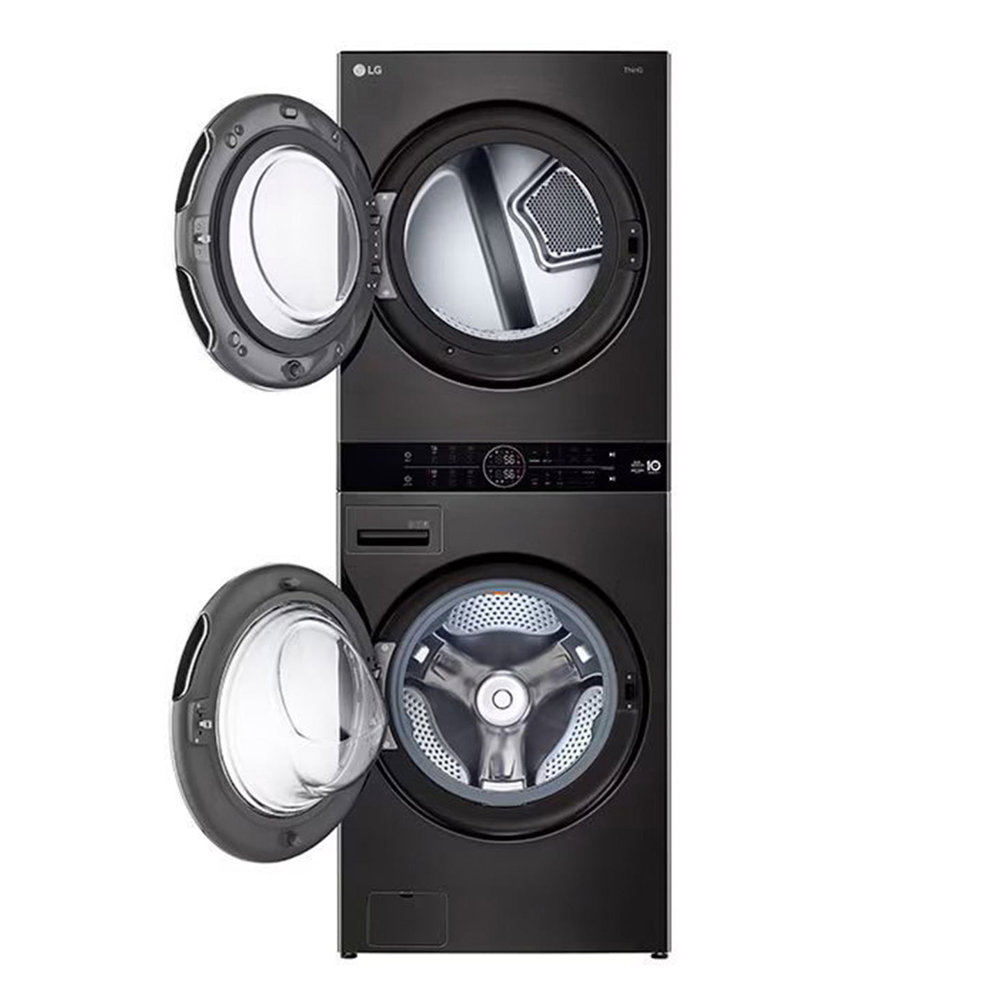 LG Front Load Tower Washer Dryer 17KG Washer 16KG Dryer - Black Steel (WT1716BRK.ABLPELF)