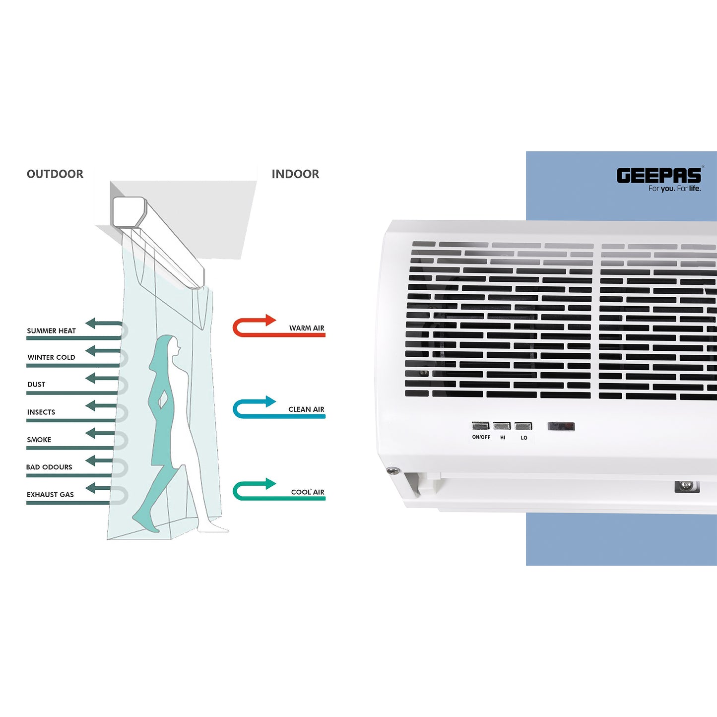 Geepas 90 cm Air Curtain (GCT9013CFM)