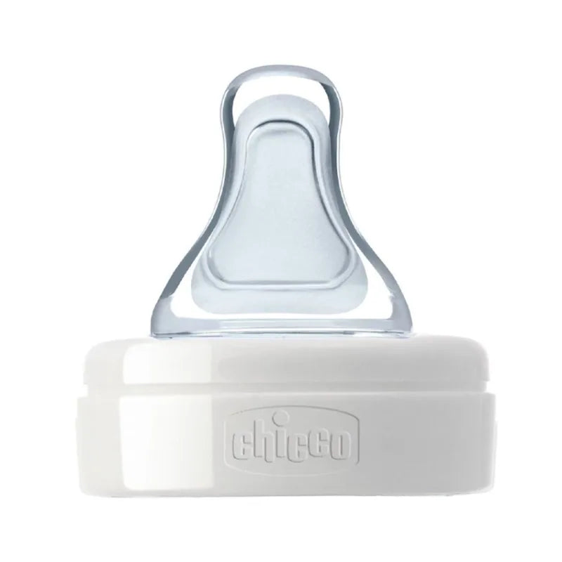 Chicco Well Being plastic baby bottle with fast flow silicone nipple, 330 ml (4 m+) Grey
