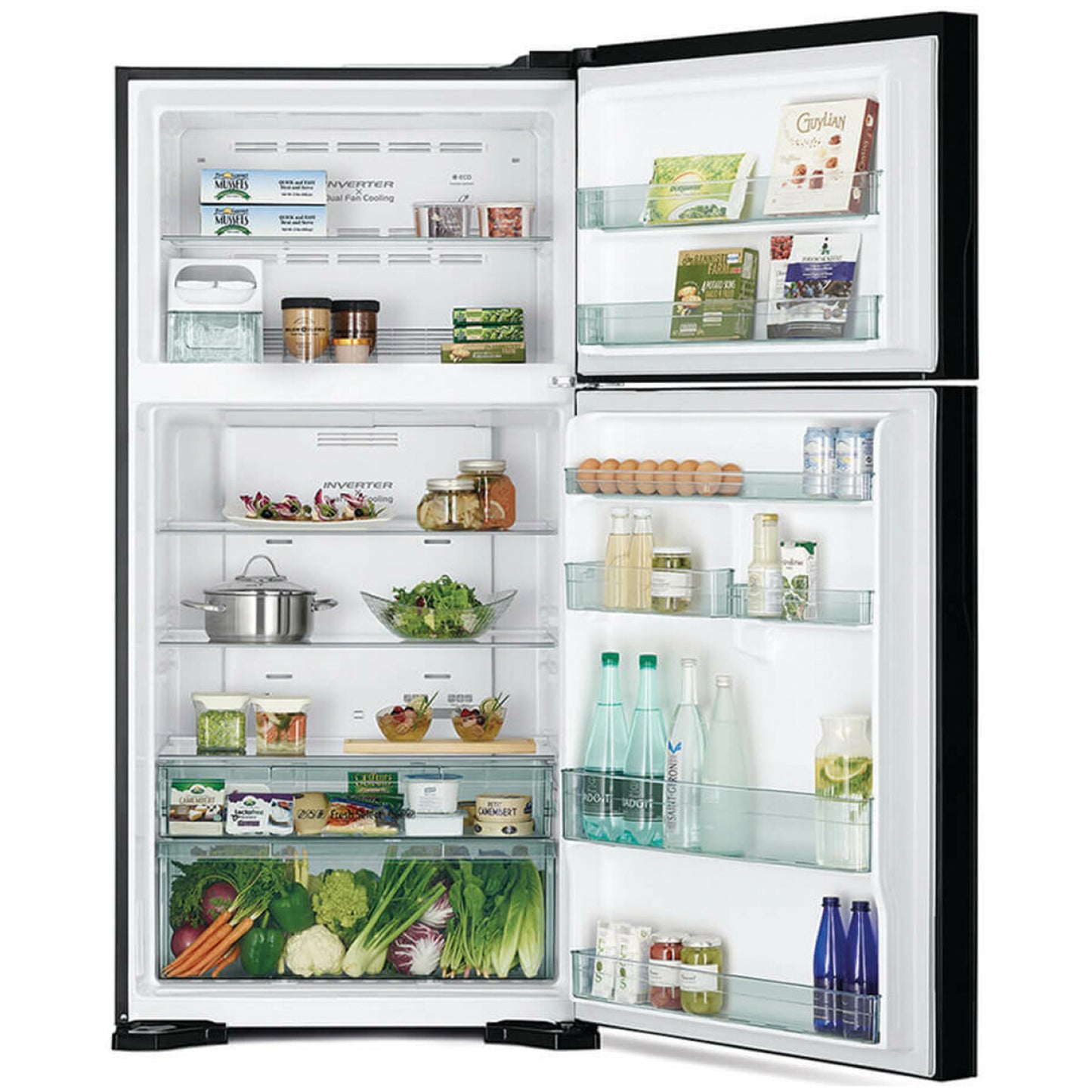 Hitachi refrigerator black (HRTN8565DF-BBK)