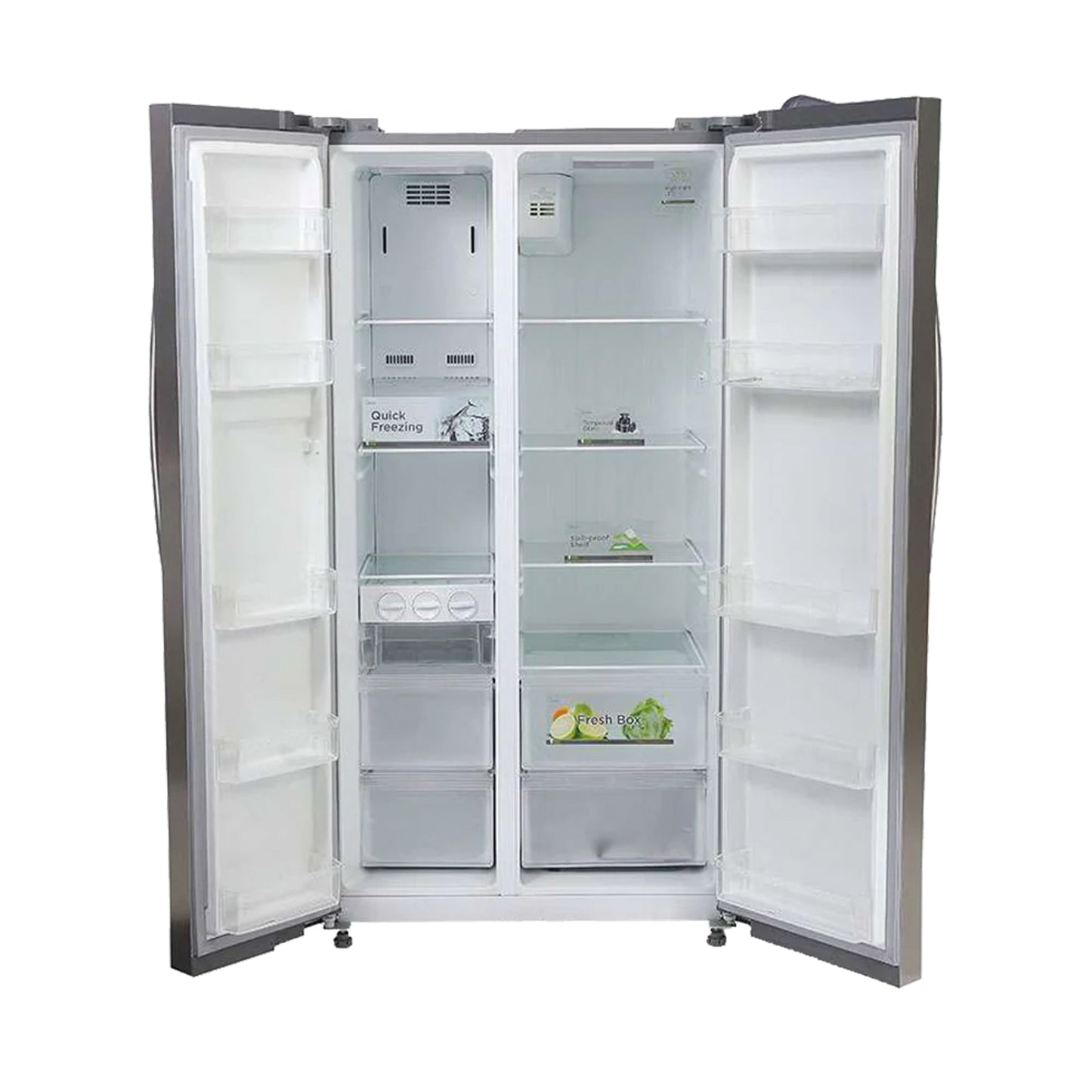 Midea Side By Side Refrigerator - 548Ltr - Black Glass - (MDRS710FGF22)