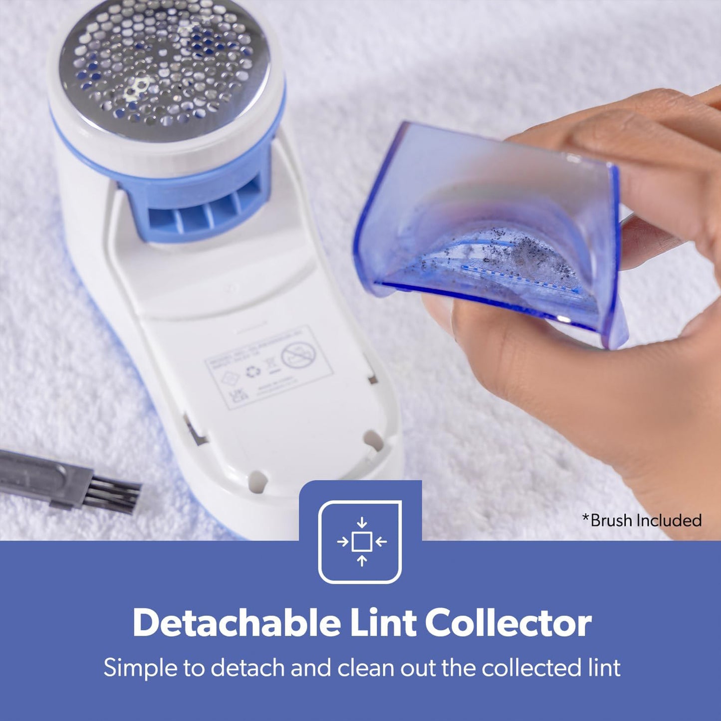 GEEPAS Lint Remover | Rechargeable Fabric Shaver for Clothes Wool Cotton Upholstery Pills (GLR63068UK-BL)