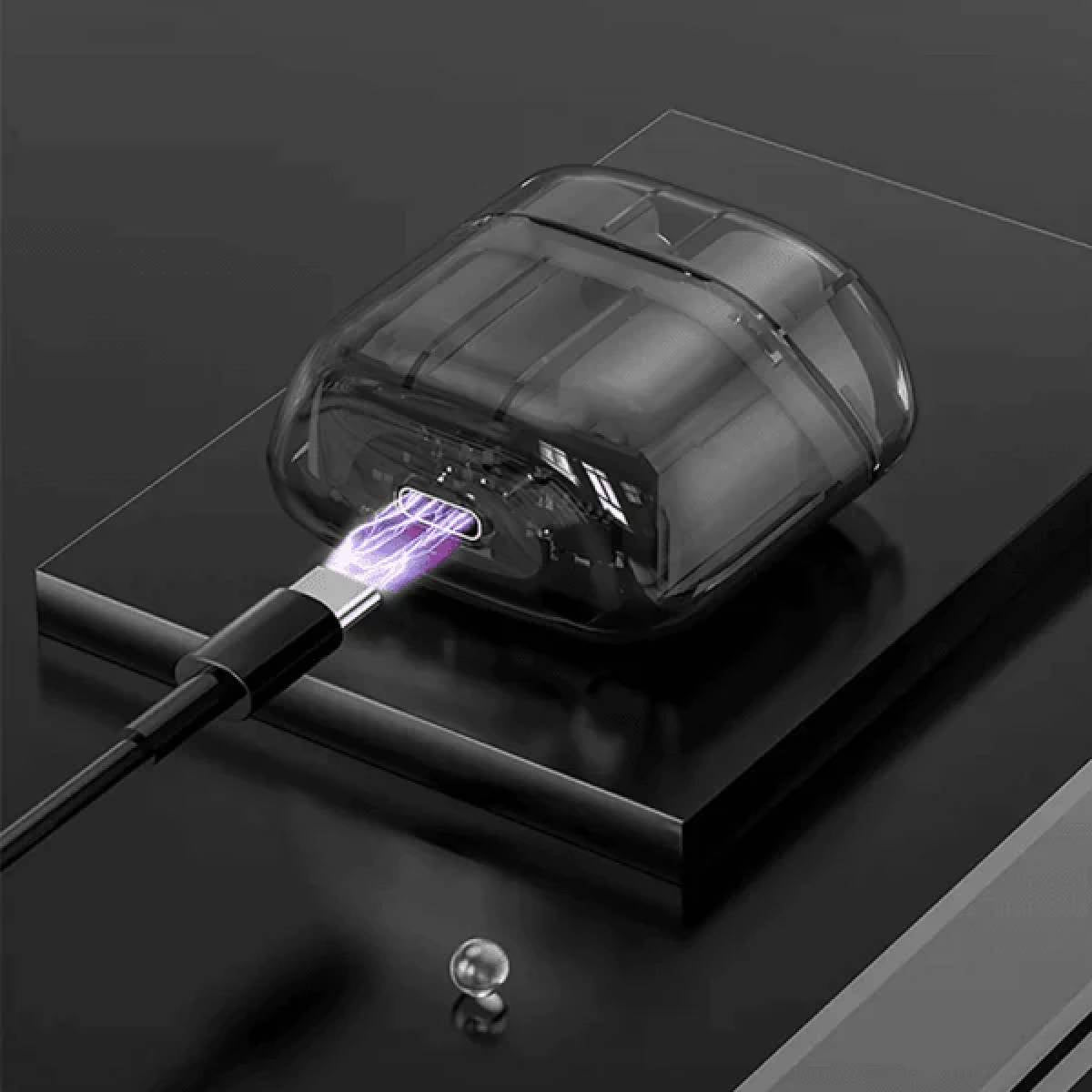 WiWU Newest Design TWS11 Ghost Appearance Wireless Bluetooth V5.3 Earbuds 6h For Music, USB Type-C Charging - Black
