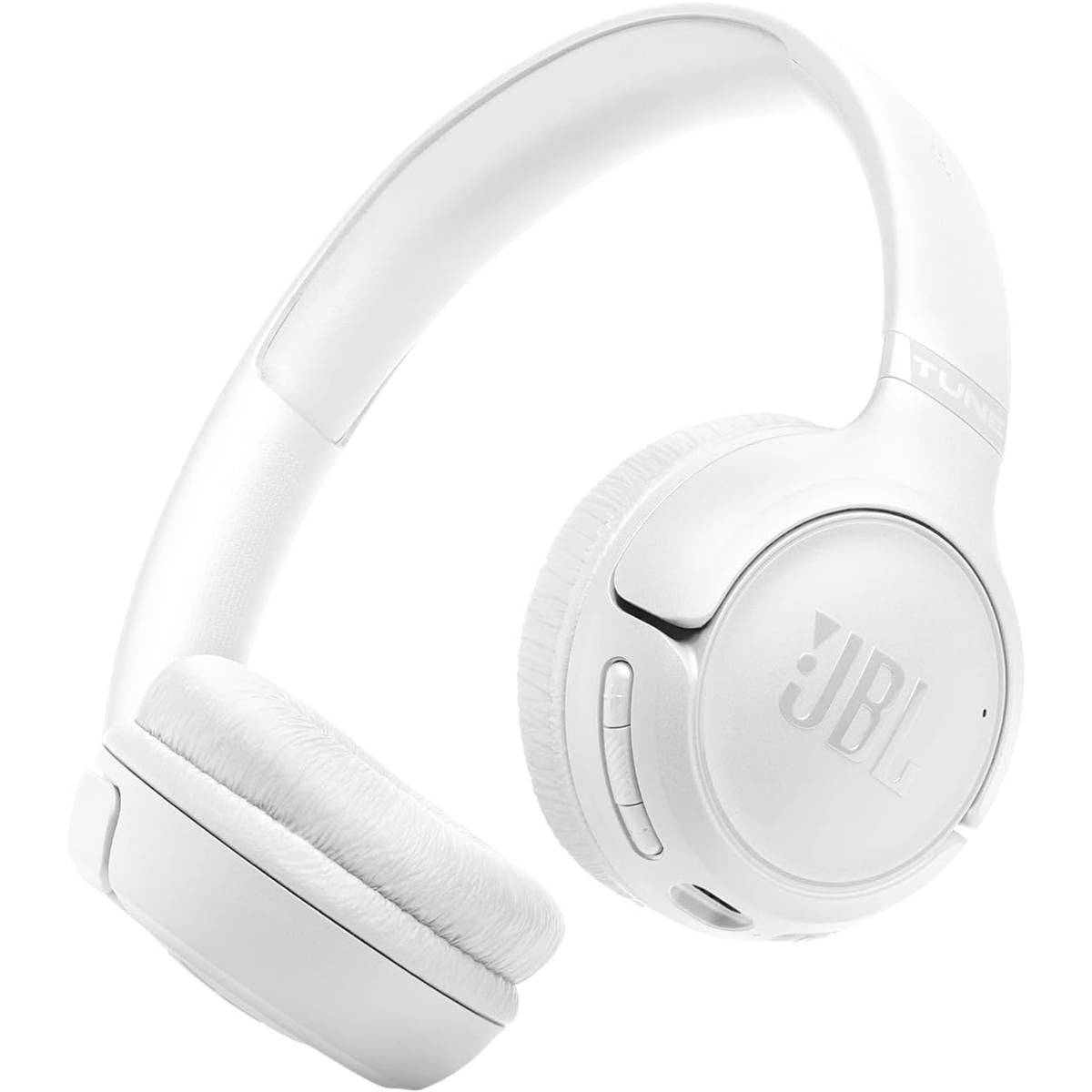 JBL Tune 530BT Wireless On-Ear Bluetooth Headphones with Pure Bass Sound, 76H Battery Life, Dual Beamforming Mics, Multi-Point Bluetooth 6.0, Foldable & Lightweight – White