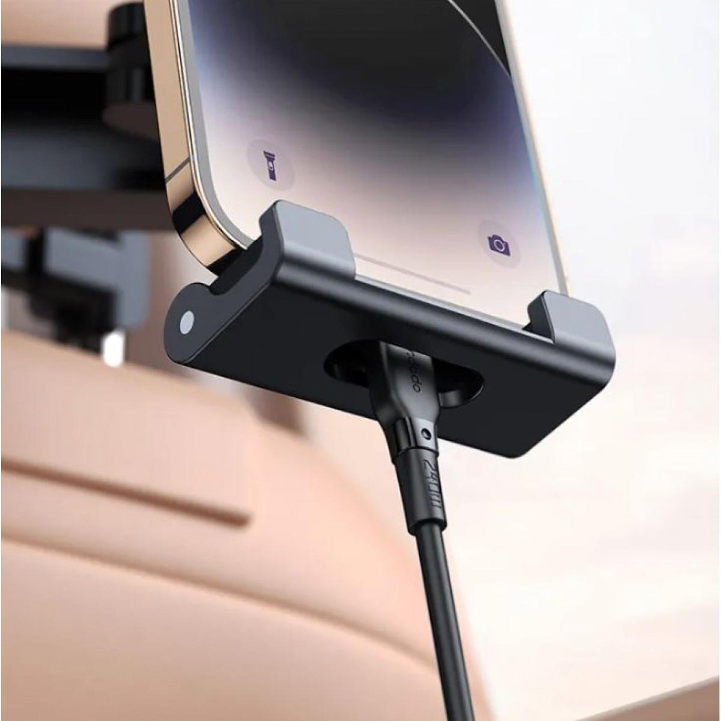 Mcdodo CM-4320 Car Headrest Mount for Tablet and Phone for car headrest and design with mechanical switch can hold tablet tightly connection for 360-degree rotation