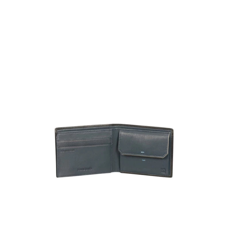Samsonite Spectrolite SLG Leather Wallet Black and Night Blue RFID Protection