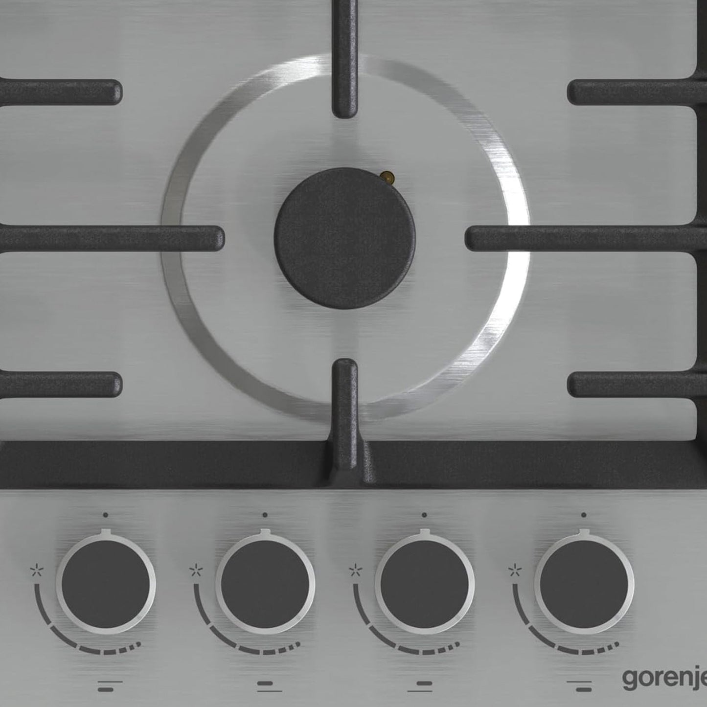 Gorenje GW642ABX, 60 cm Stainless Steel Gas Hob, One hand Ignition, Cost Iron Pan Support, Made in Slovenia, 1 Year Warranty