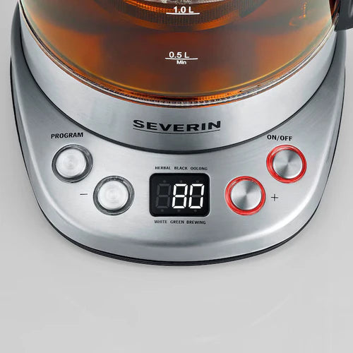 Severin Glass Electric Kettle for Water and Tea 1.7 Liters