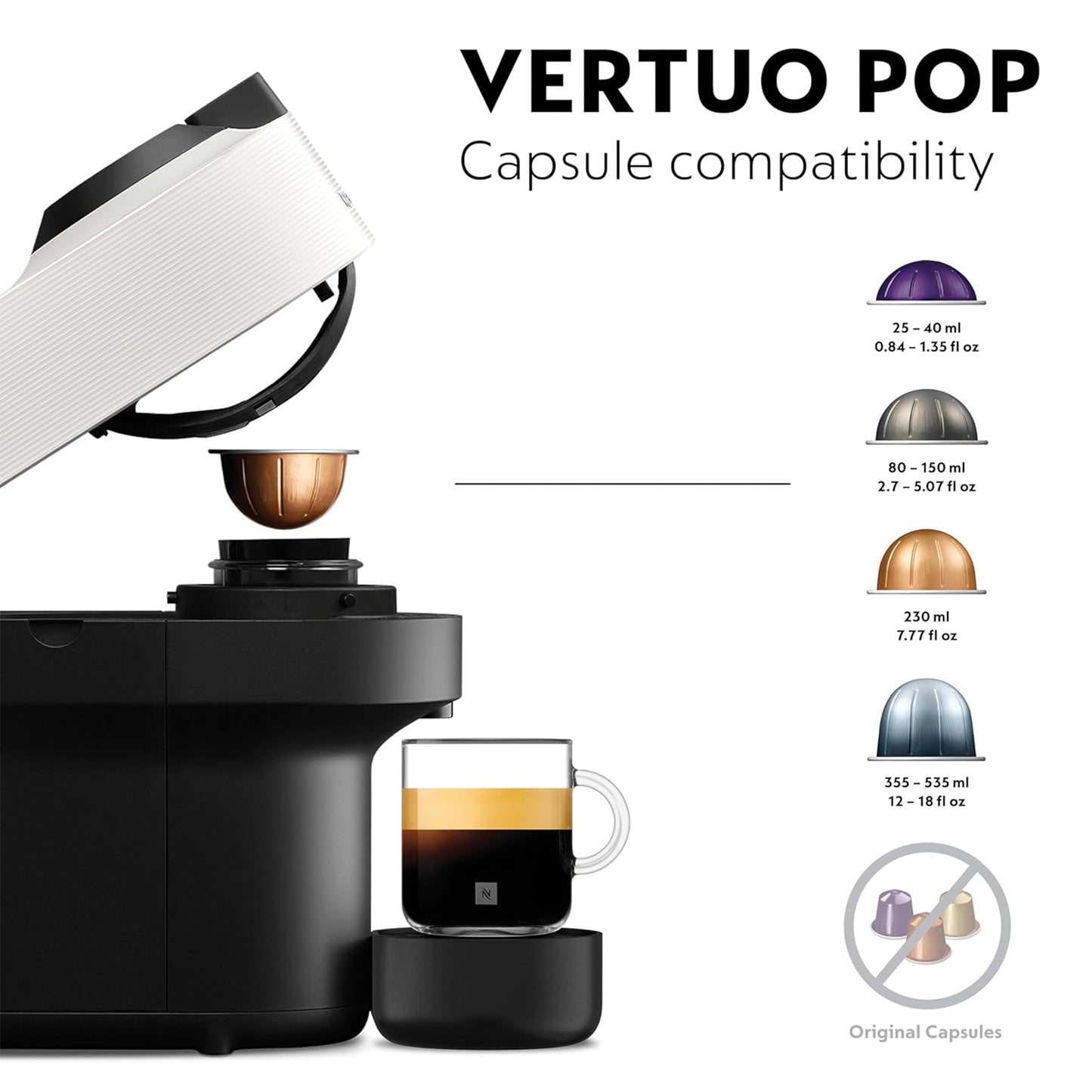 Nespresso Vertuo Pop coffee machine by Nespresso, Coconut White