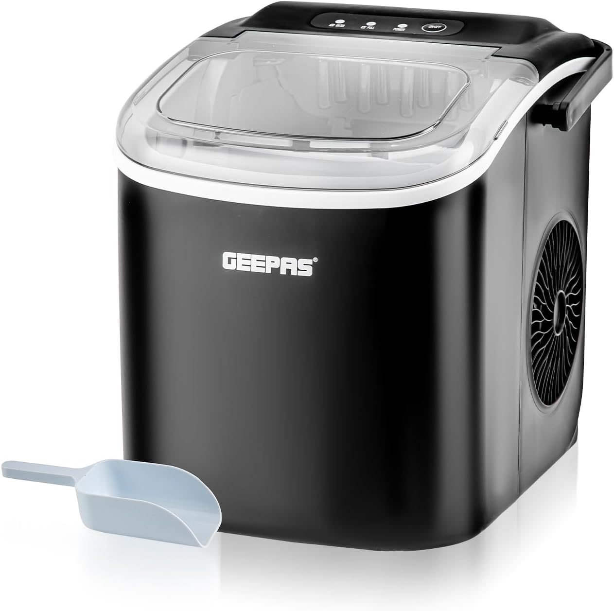 Geepas GIM63053UK Portable Automatic Ice Maker – 12kg/Day Capacity, 1.2L Water Tank