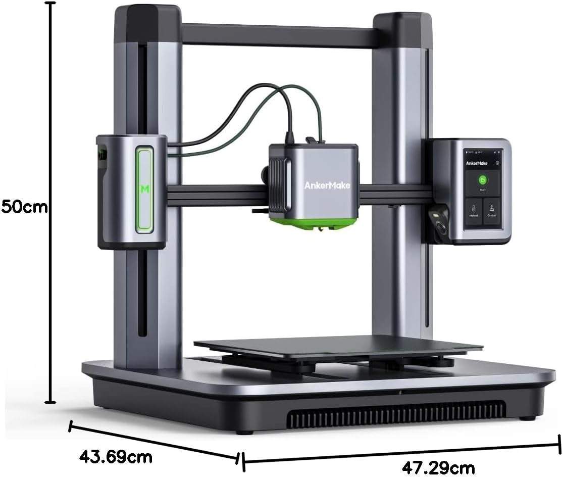 AnkerMake M5 3D Printer, High-Speed, Speed Upgraded to 500 mm/s, Fast Mode, Smooth Detail, Easy to Use for Beginners, Error Detection with AI Camera, Auto-Leveling, Integrated Die-Cast Aluminum Alloy