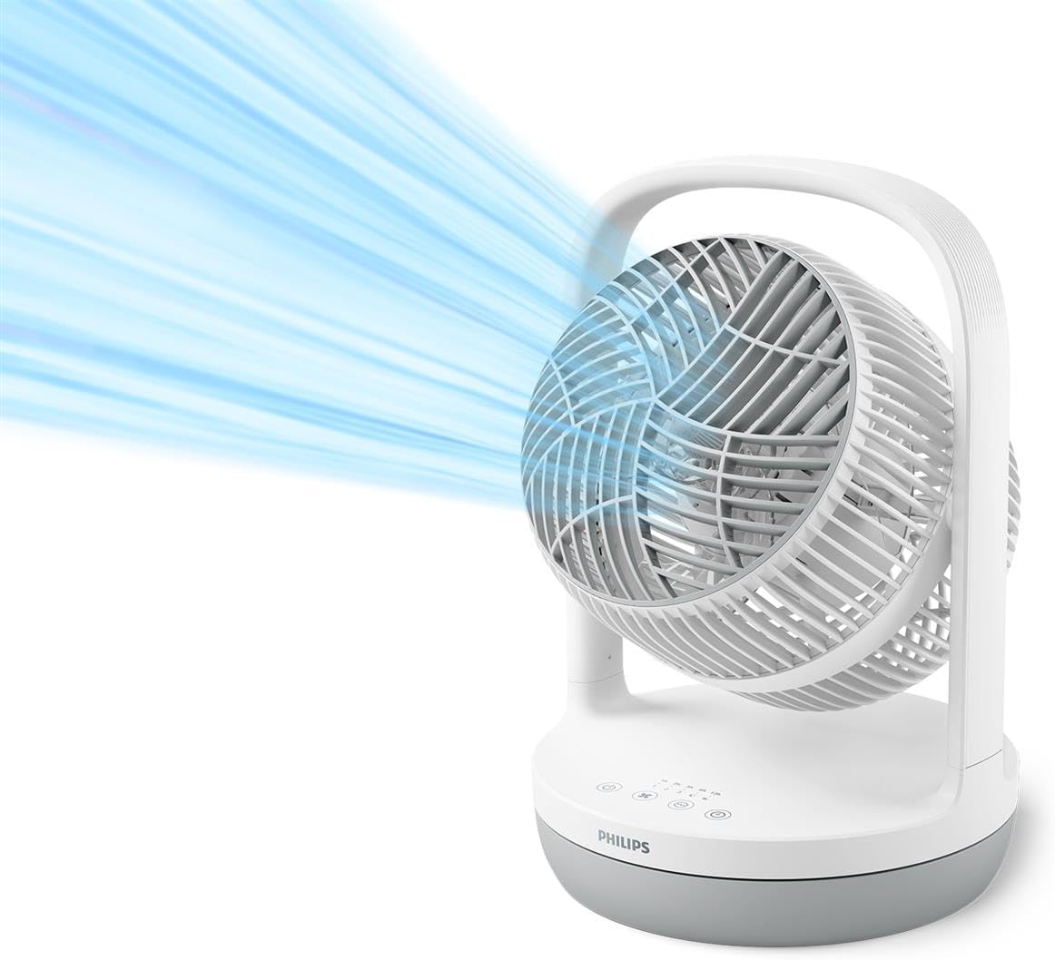Philips Table Fan, Airflow 738m³/h, Sleep Mode, 180° Tilt