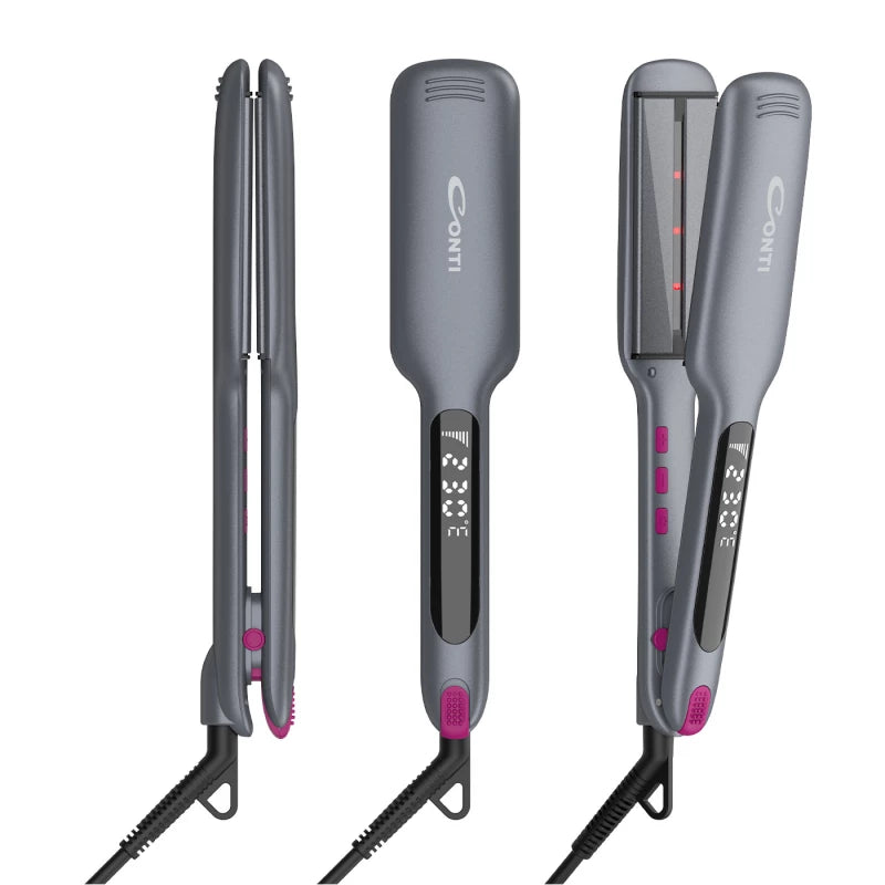 Conti Wide Plate Infrared & Ionic Hair Straightener, Extra Wide Ceramic, LCD Display, 230°C, BTY S0002 CP