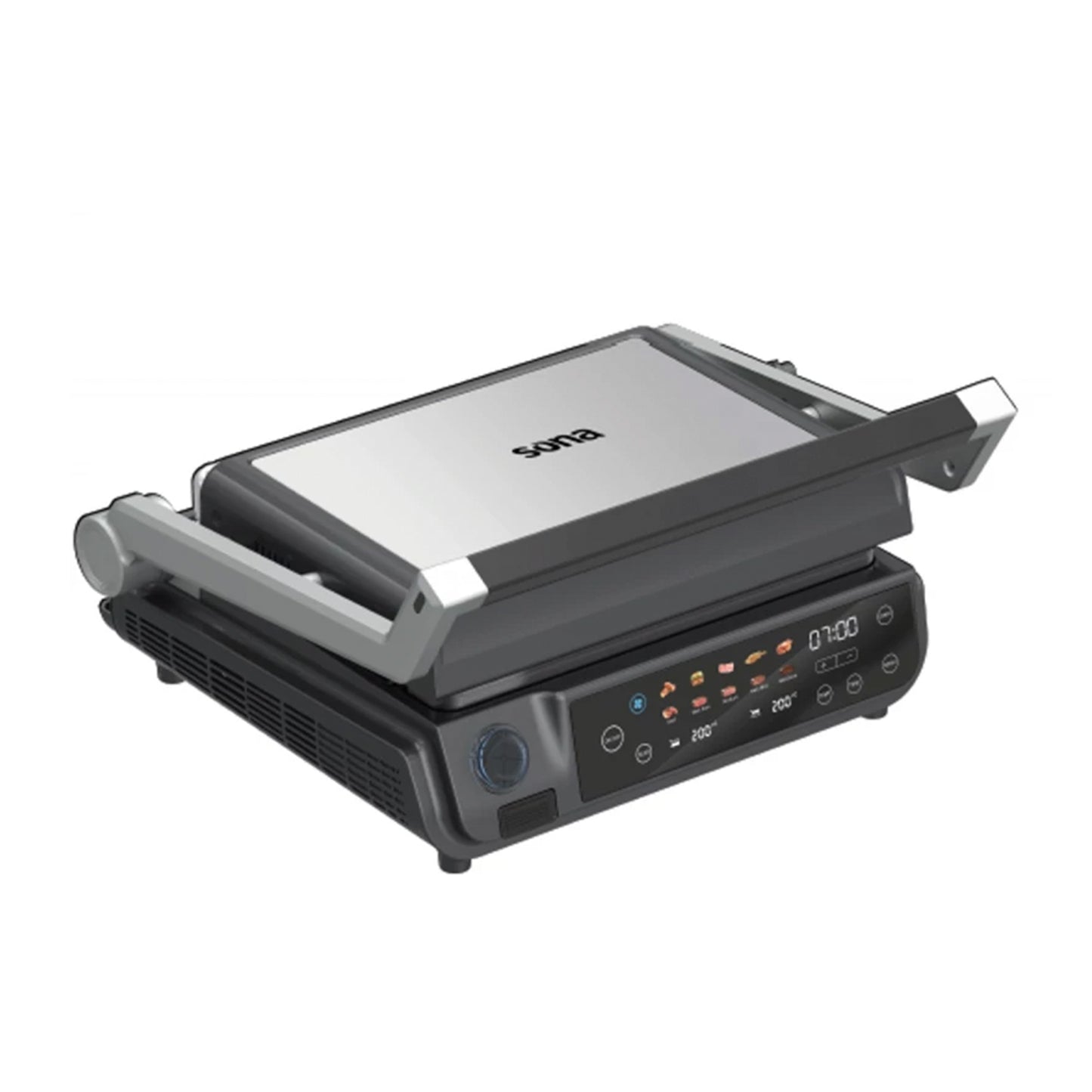 Sona Smokeless Contact grill 2000W 180° Flat Placement Digital display with a touchscreen