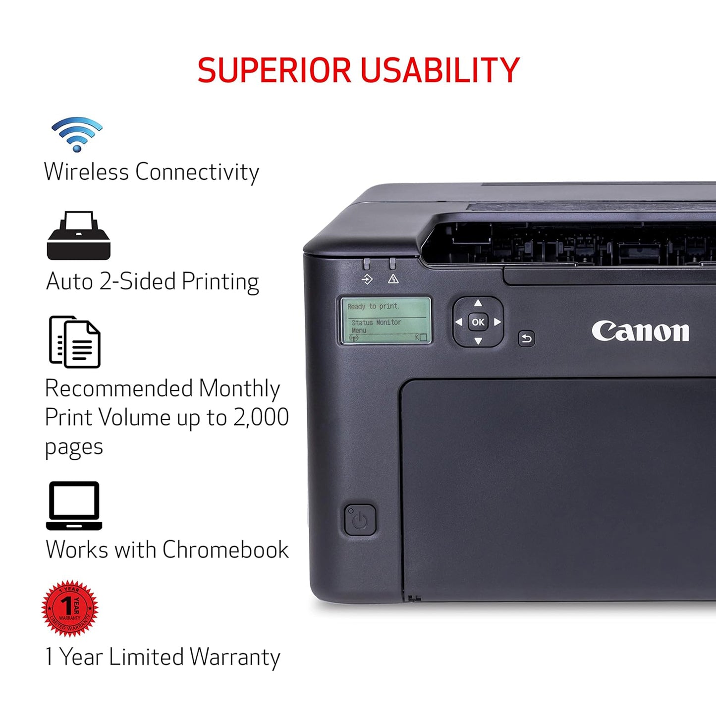 Printer Canon imageCLASS LBP122dw Duplex 2400 x 600 DPI A4 Wireless & Netwrok Monochrome Laser Printer - 3 Year Warranty