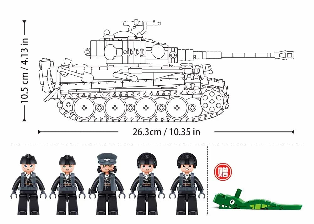 Sluban - Modelbricks Tiger Tank Scale 1/35 941 Pcs