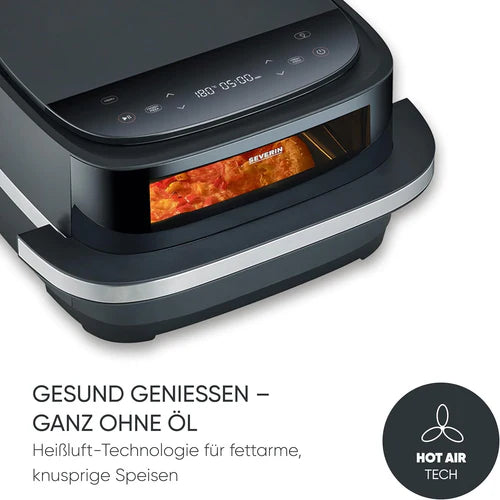 Severin 2464 4L 2100W Multi-Function Air Fryer with Pizza Programs