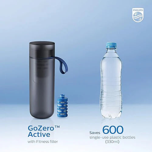 Philips Water Bottle GoZero AWP2712BLR/24 with Carbon Filter
