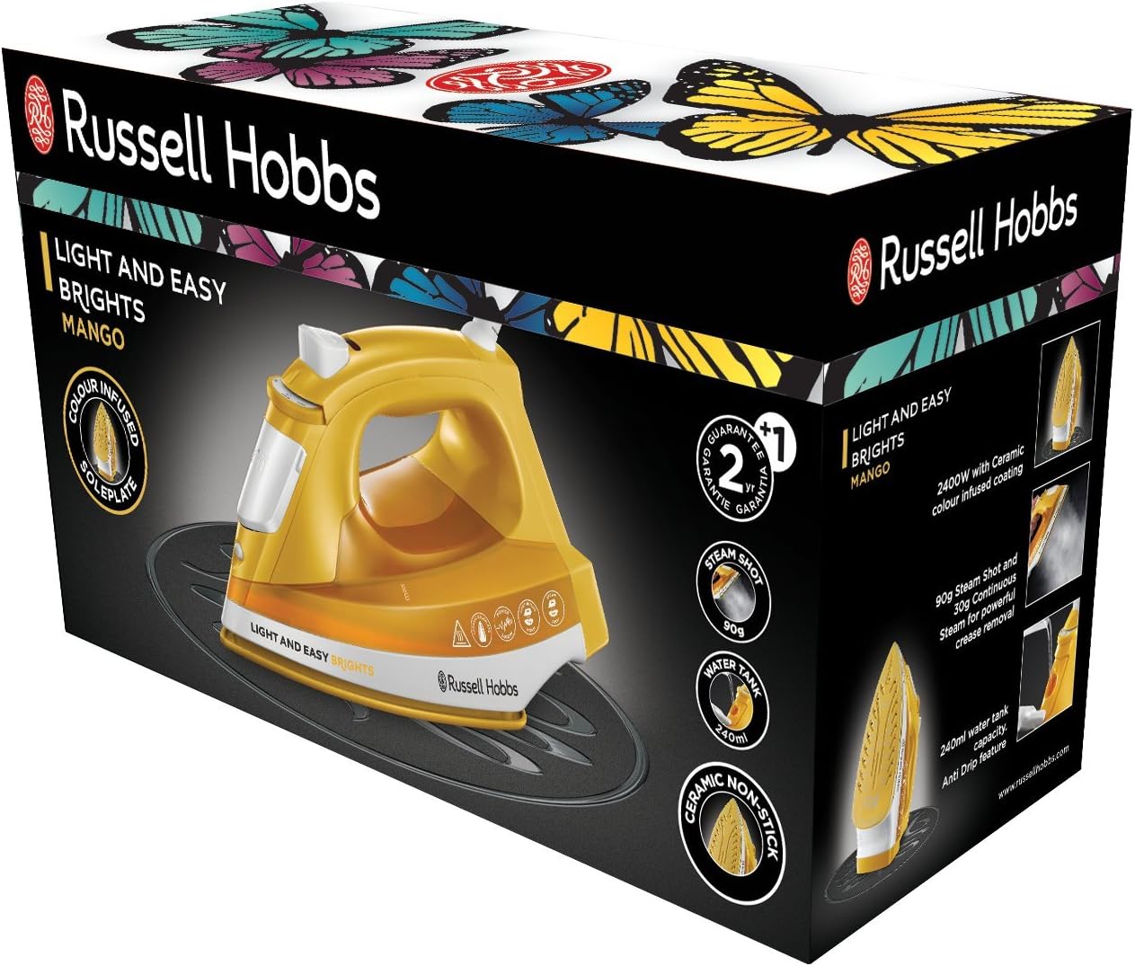 Russell Hobbs Steam Iron Light and Easy Brights Mango 2400W (24800)