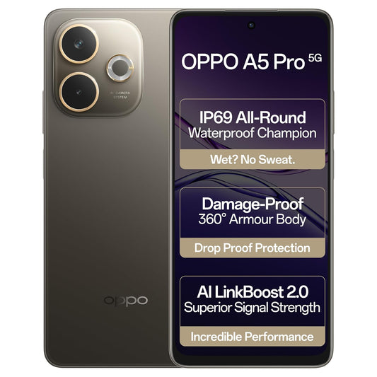 OPPO A5 Pro 5G (Mocha Brown, 8GB RAM, 128GB Storage)|6.67” HD+ 120Hz