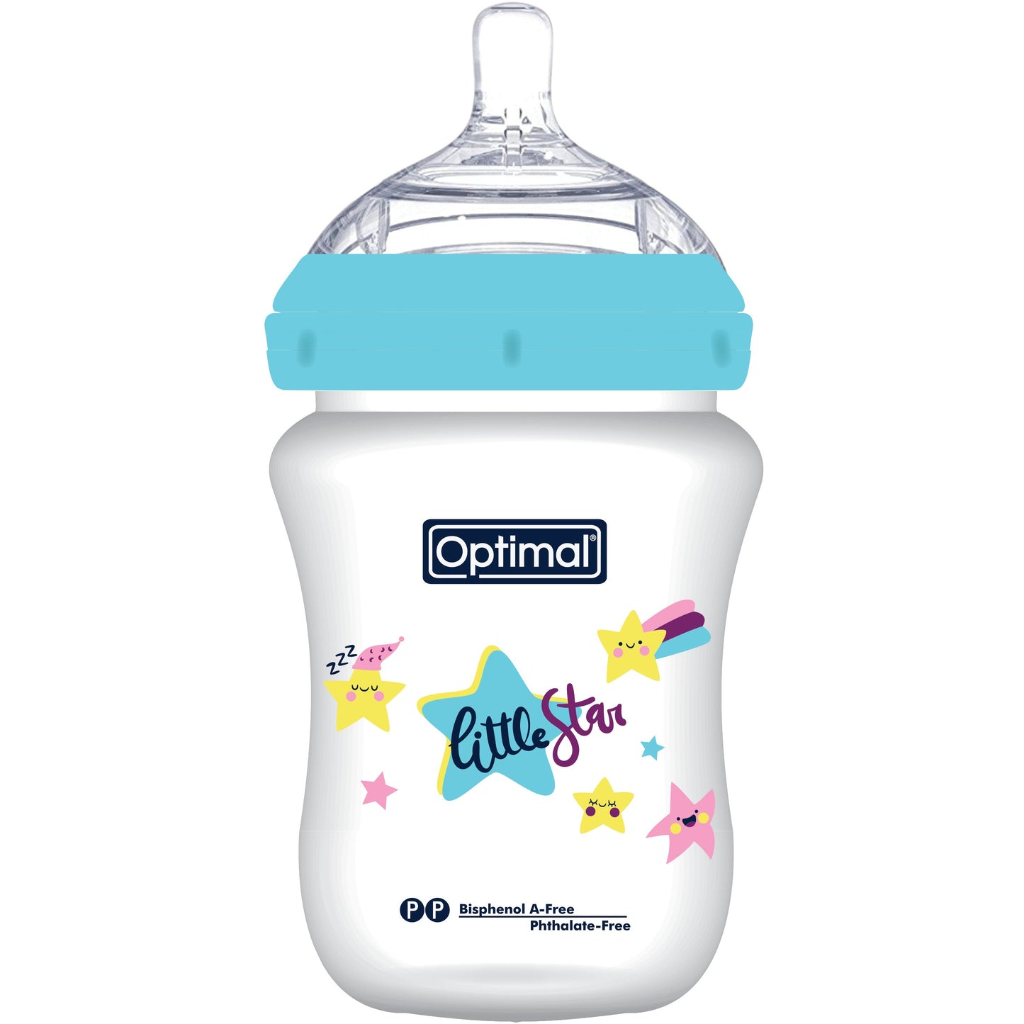OPTIMAL Mamilla Extra Wide Neck 300ml 0+ - Blue , Pink , Green