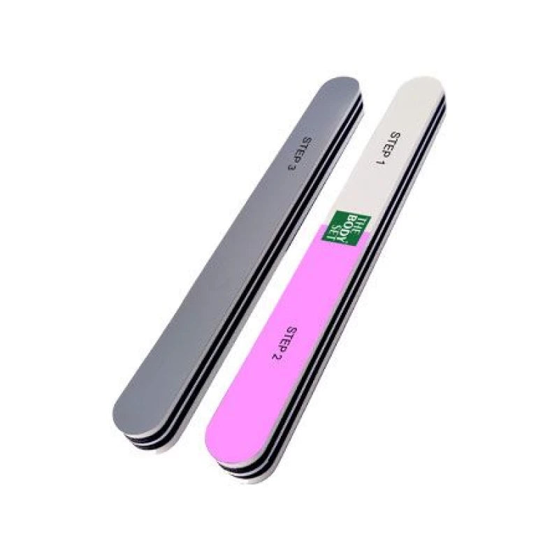 Optimal The Body Set 3 Way Nail Buffer Kit for Professional Manicures 3 Pcs Set with Buffing, Shaping, and Polishing Surfaces for Smooth and Shiny Nails, Easy to Use at Home or Salon
