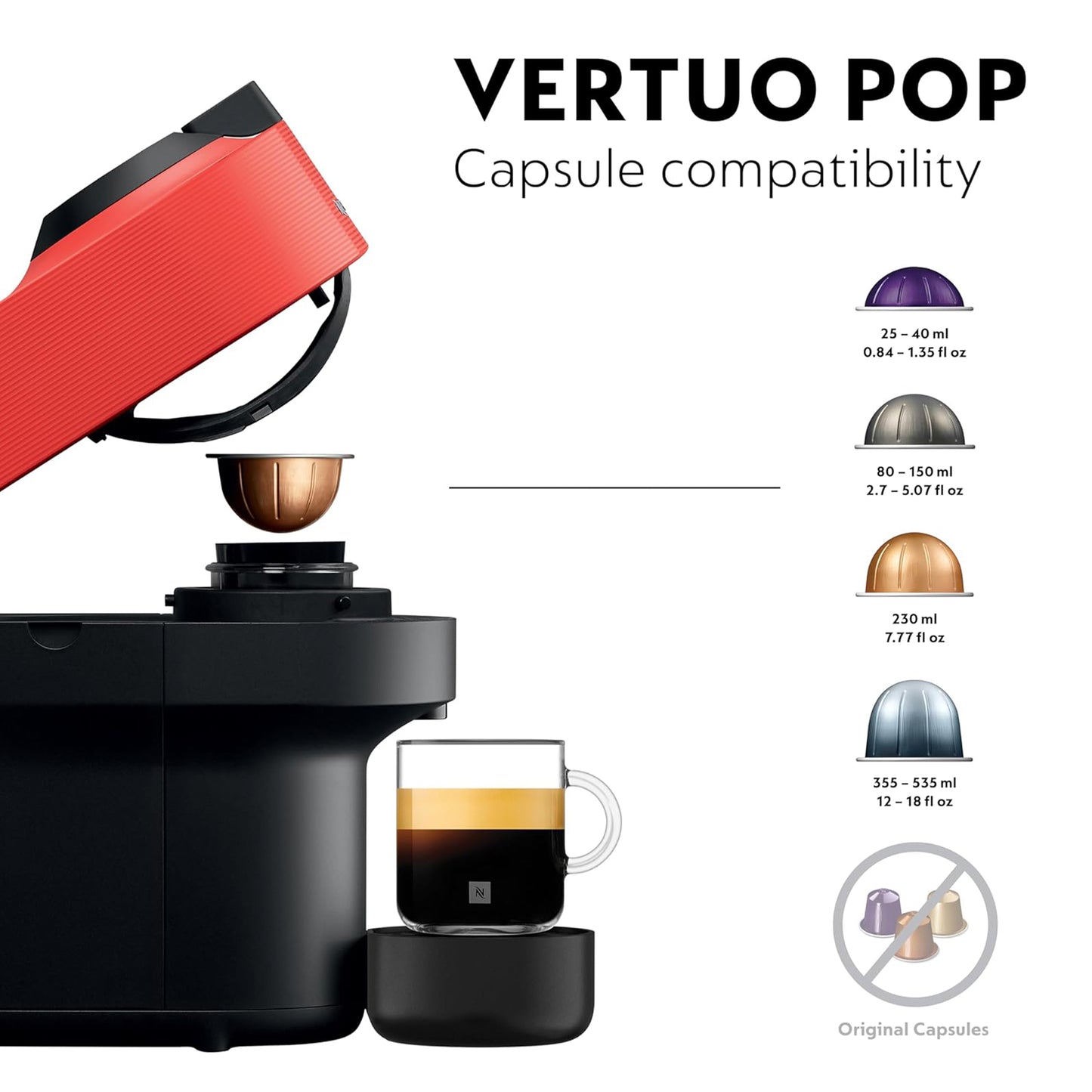 Nespresso Vertuo Pop coffee machine by Nespresso, Spicy Red