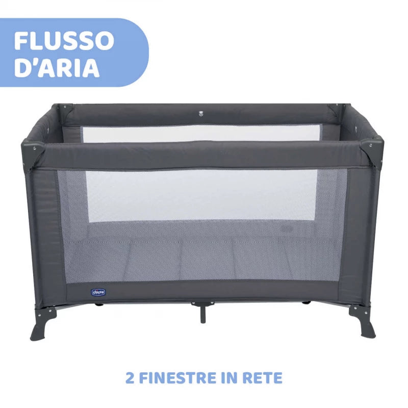 Chicco Good Night Travel Baby Crib Pegaso Blue: Portable Infant Sleep Solution for 0-4 Years Old, Includes Compact Fold & Carry Bag, Lightweight Design for Easy Travel
