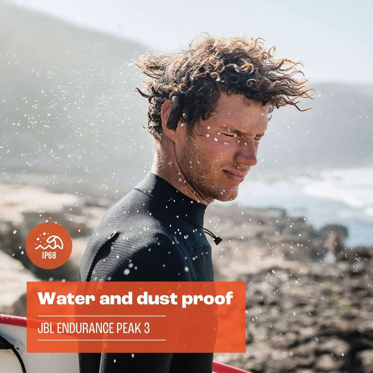 JBL Endurance Peak 3 - Dust and Water Proof (IP68) True Wireless Active Earbuds, Pure Bass Sound, Up to 50 Total Hours of Playback with Speed Charge, Ambient Aware & Talk Thru (Black)