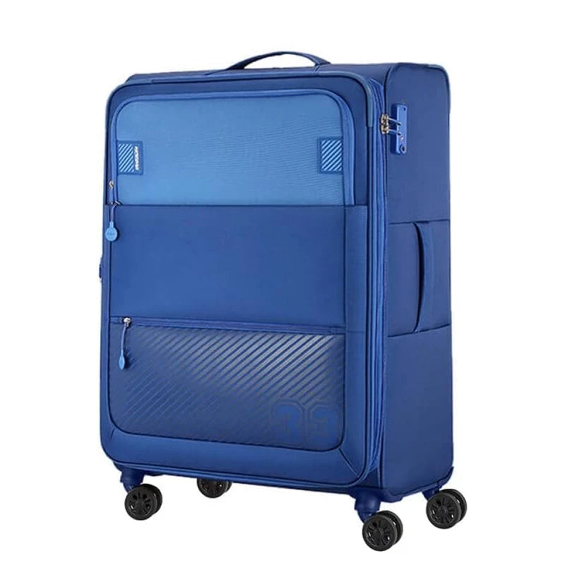 American Tourister Majoris Spinner Soft Large Check In Luggage Trolley Bag Blue