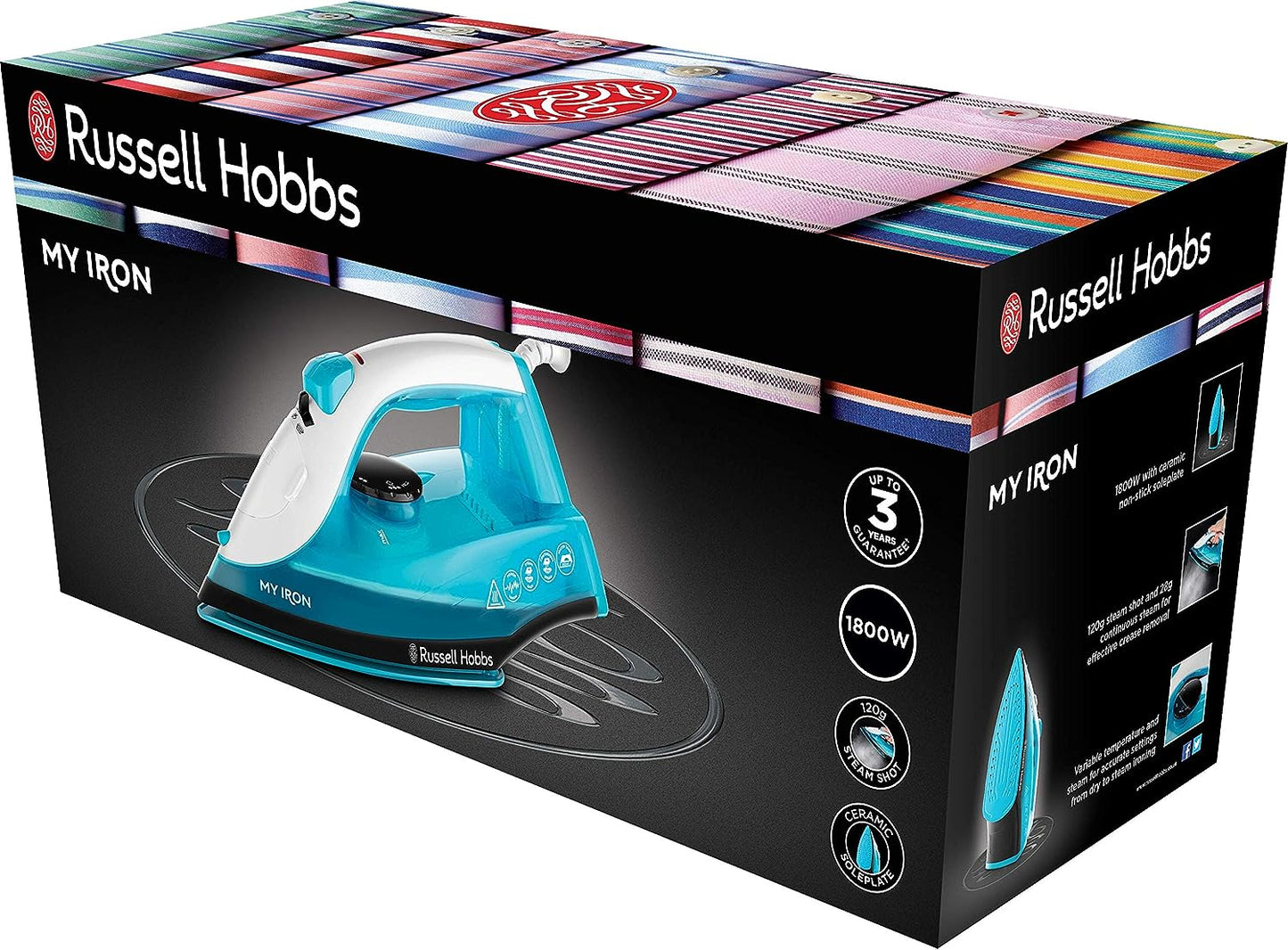 Russell Hobbs Steam Iron - Turquoise 1800W (25580)