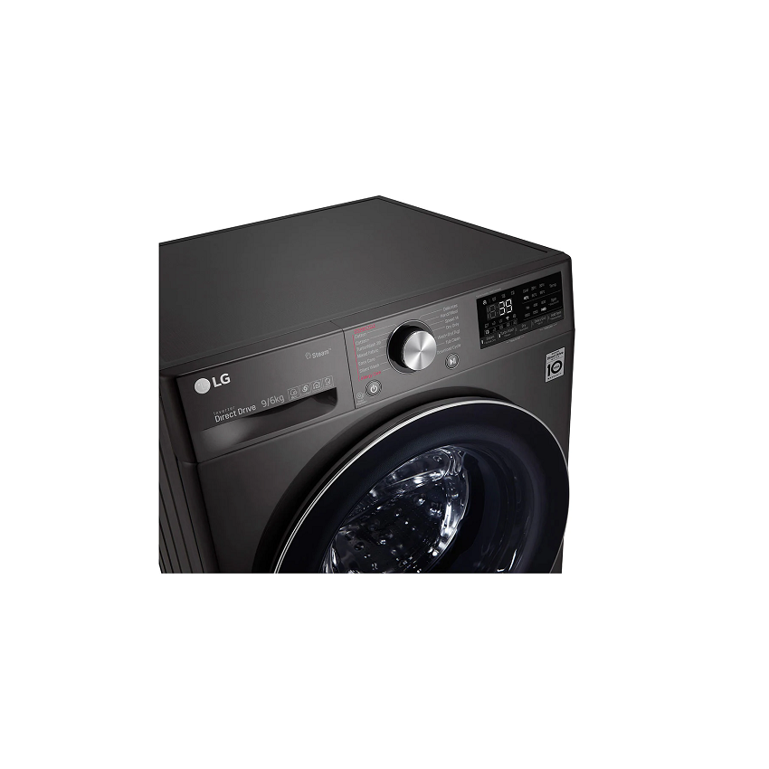 Front Load Washer & Dryer 9/6 KG , AI DD™, TurboWash™360˚, Black Steel Color