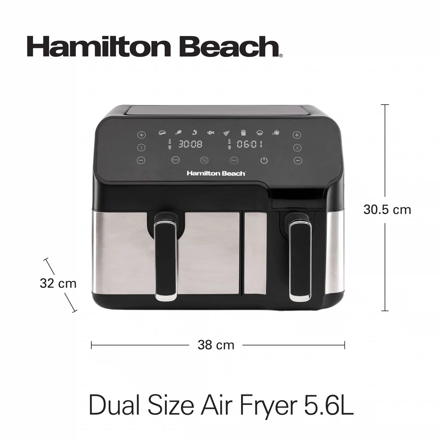 HB DIGITAL AIR FRYER DUAL SIZE 8.5L (AF5232-ME)