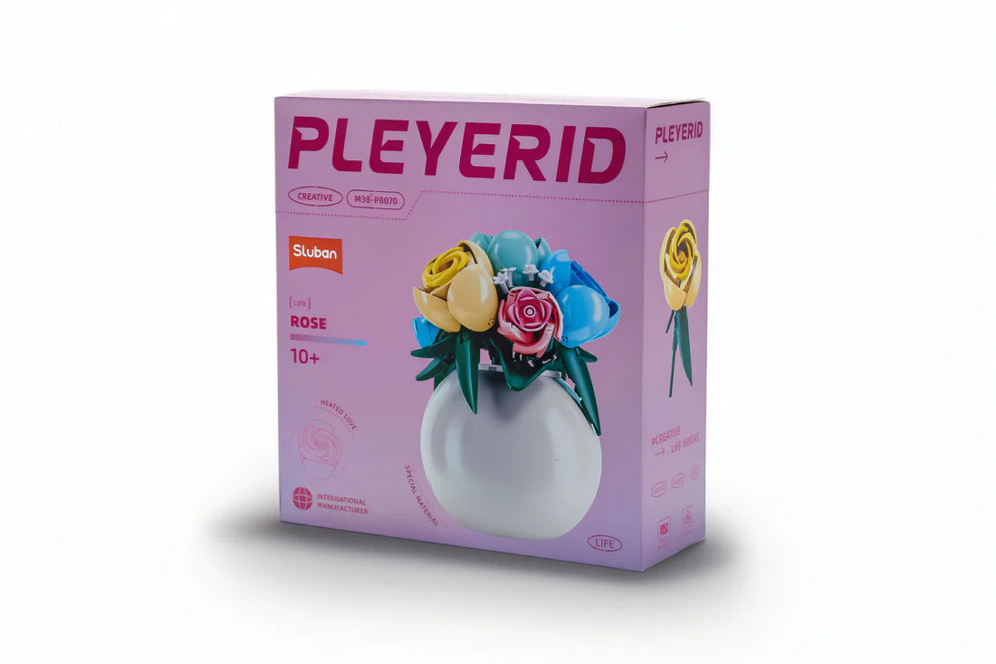 Sluban PLEYERID Roses Building Set - 313 Pieces Floral Decor