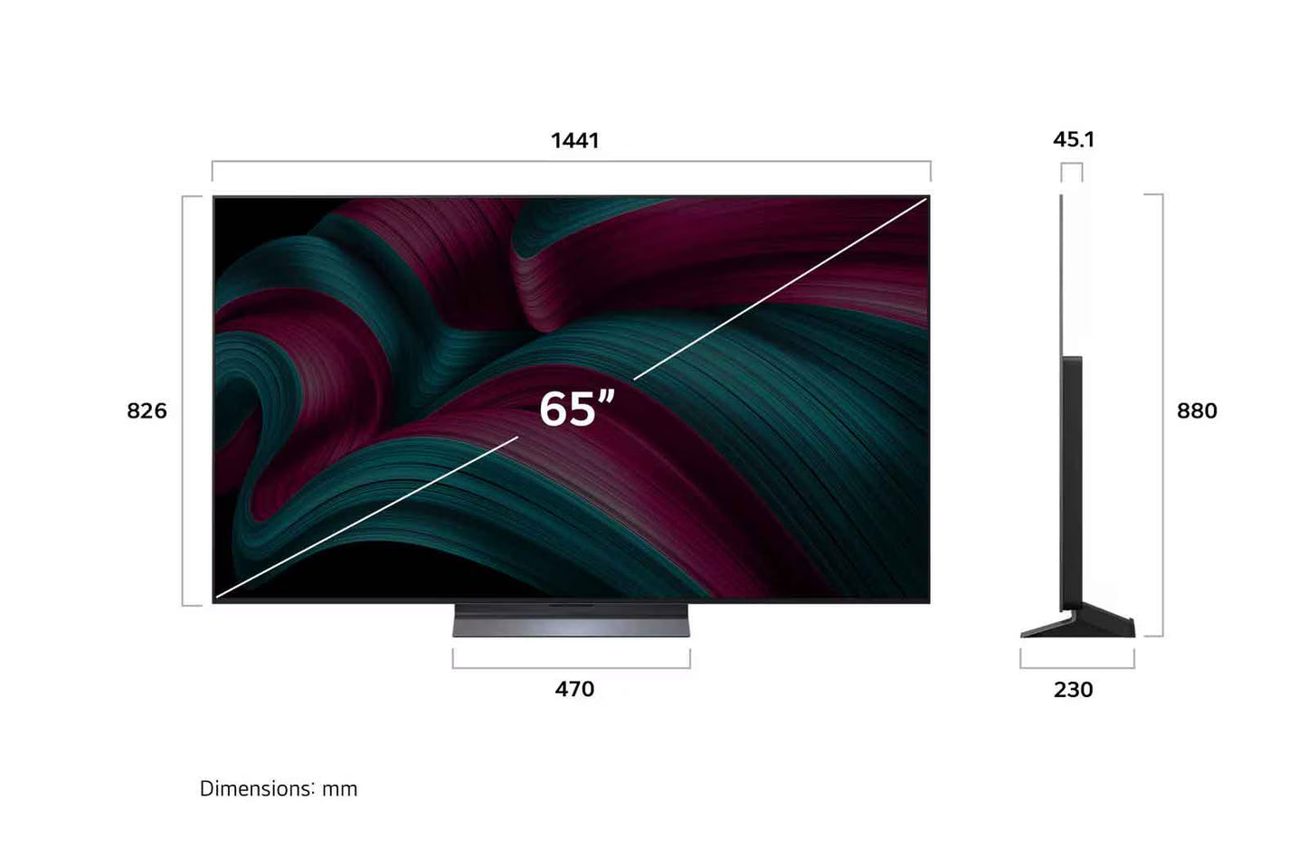65 inch LG OLED evo AI C5 4K 144Hz Smart TV AI Magic remote webOS25 2025